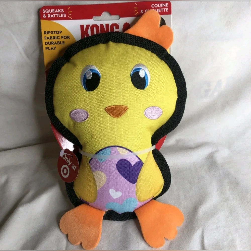 KONG Ballistic Yellow and Black Plush Toy